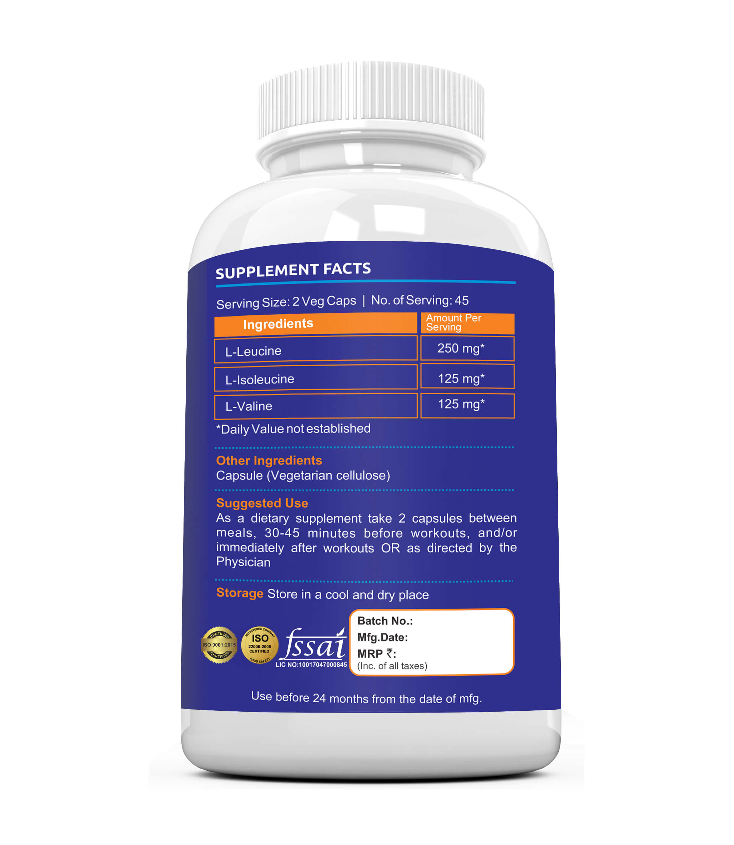 BRANCHED CHAIN AMINO ACIDS (BCAA) Capsules