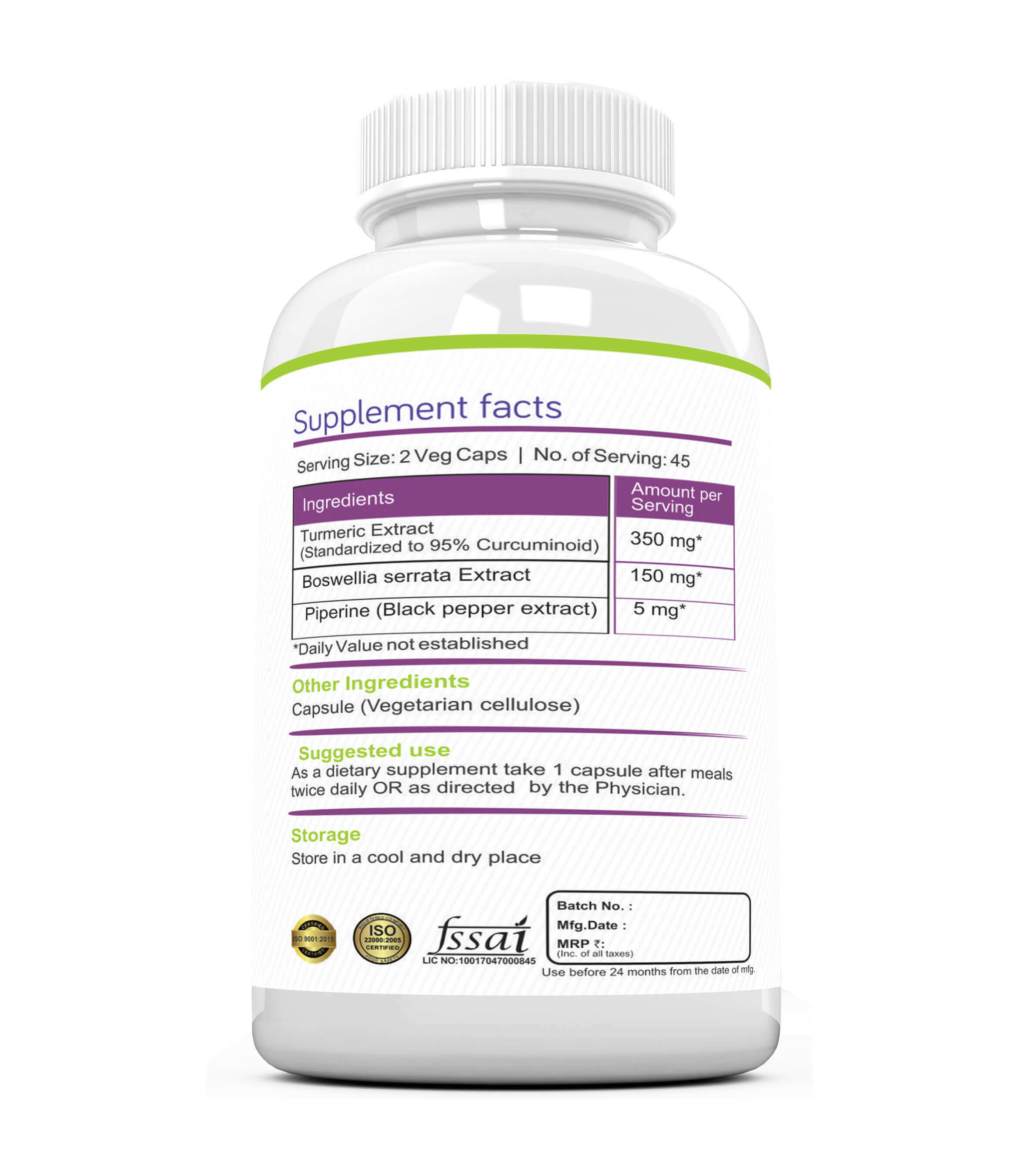 CURCUMIN PIPERINE BOSWELLIA Capsules