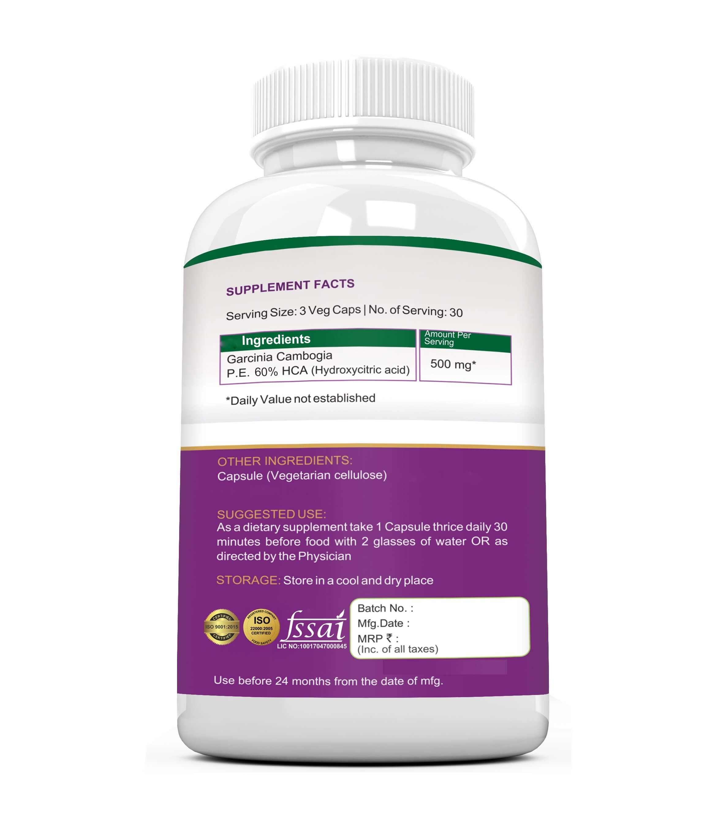 GARCINIA CAMBOGIA (60% HCA) Capsules