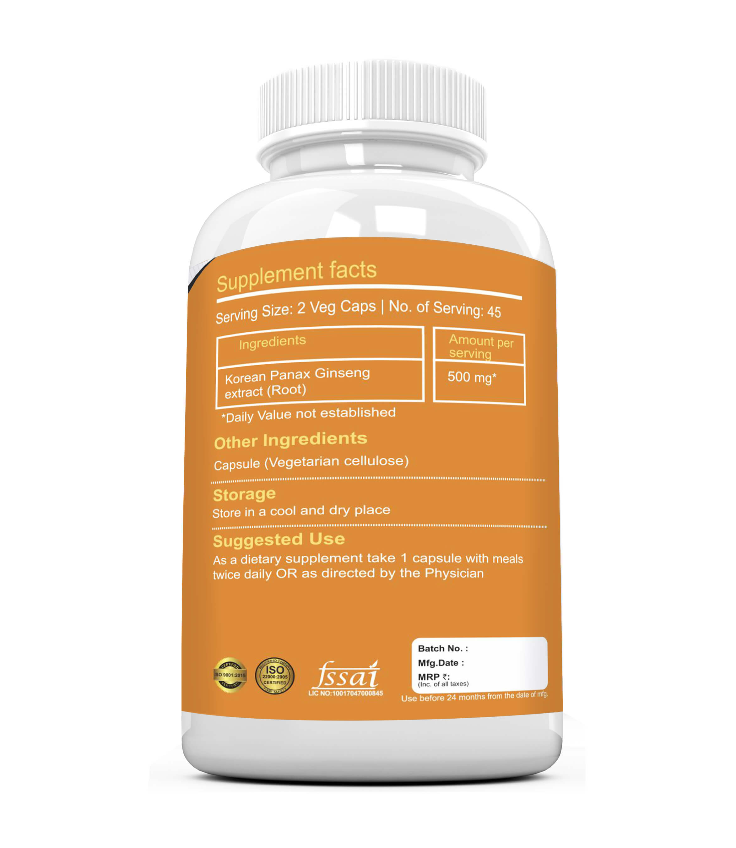 GINSENG 500 mg Capsules