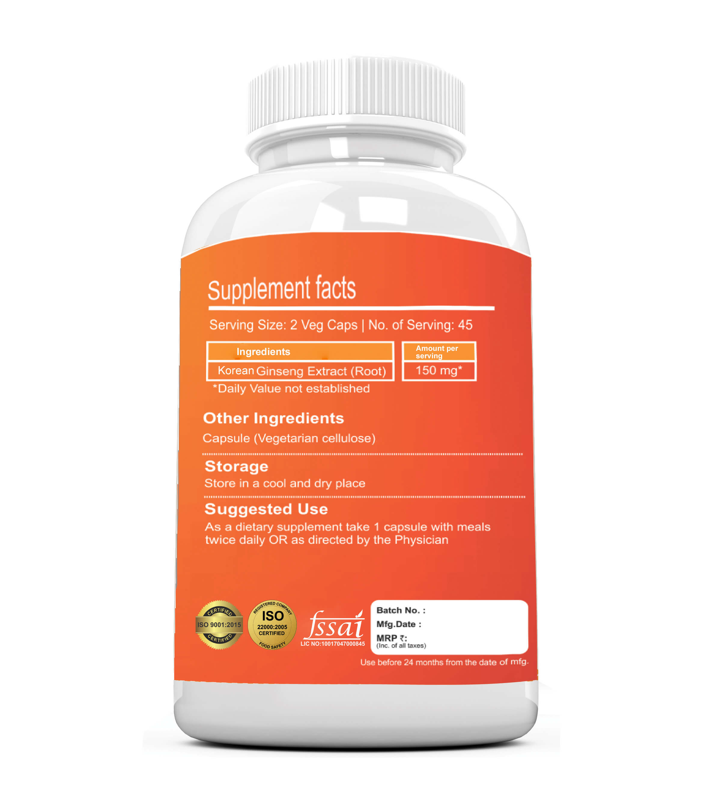 GINSENG 150 mg Capsules