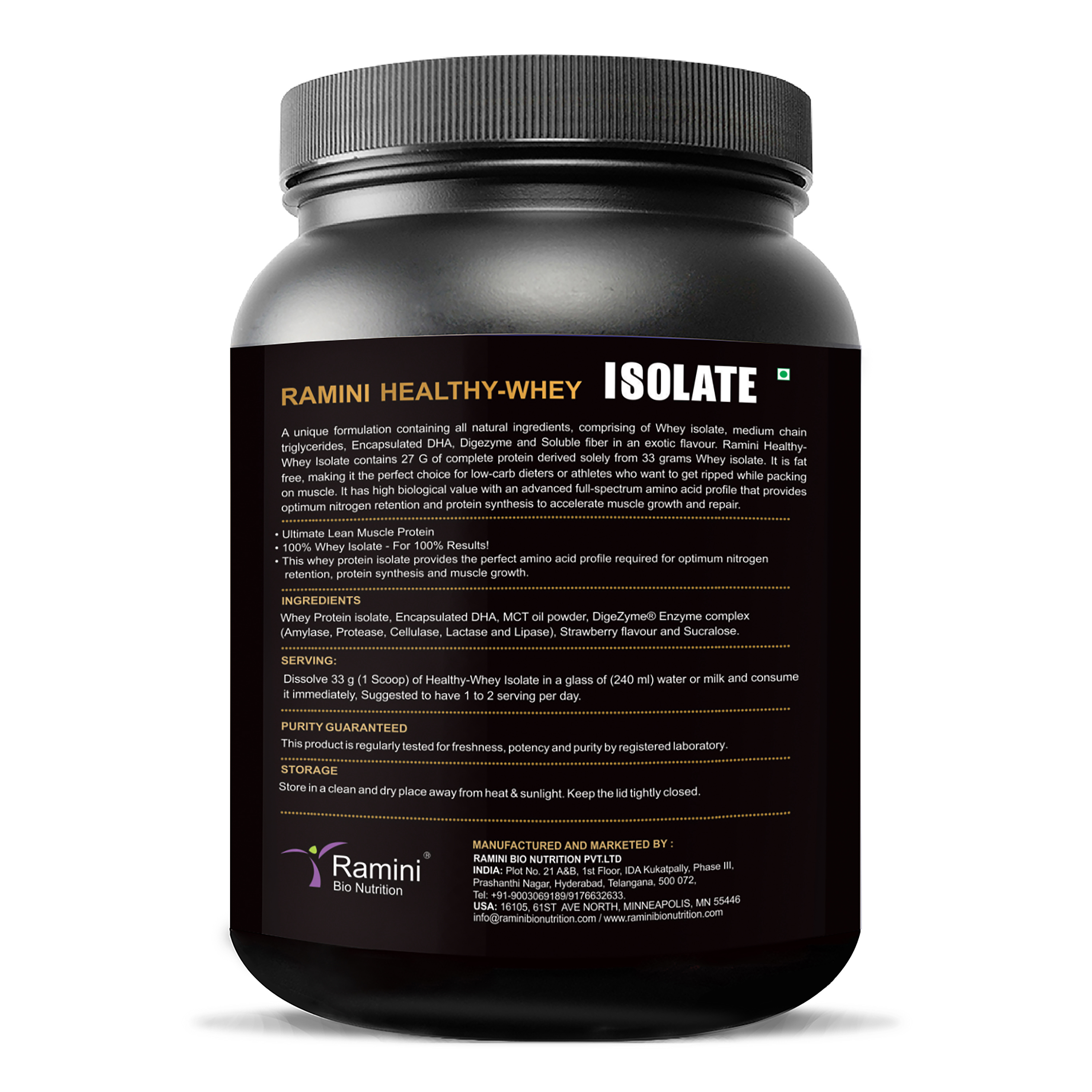 HEALTHY 100% GOLD STANDARD WHEY ISOLATE WITH DHA, MCT AND DIGEZYME