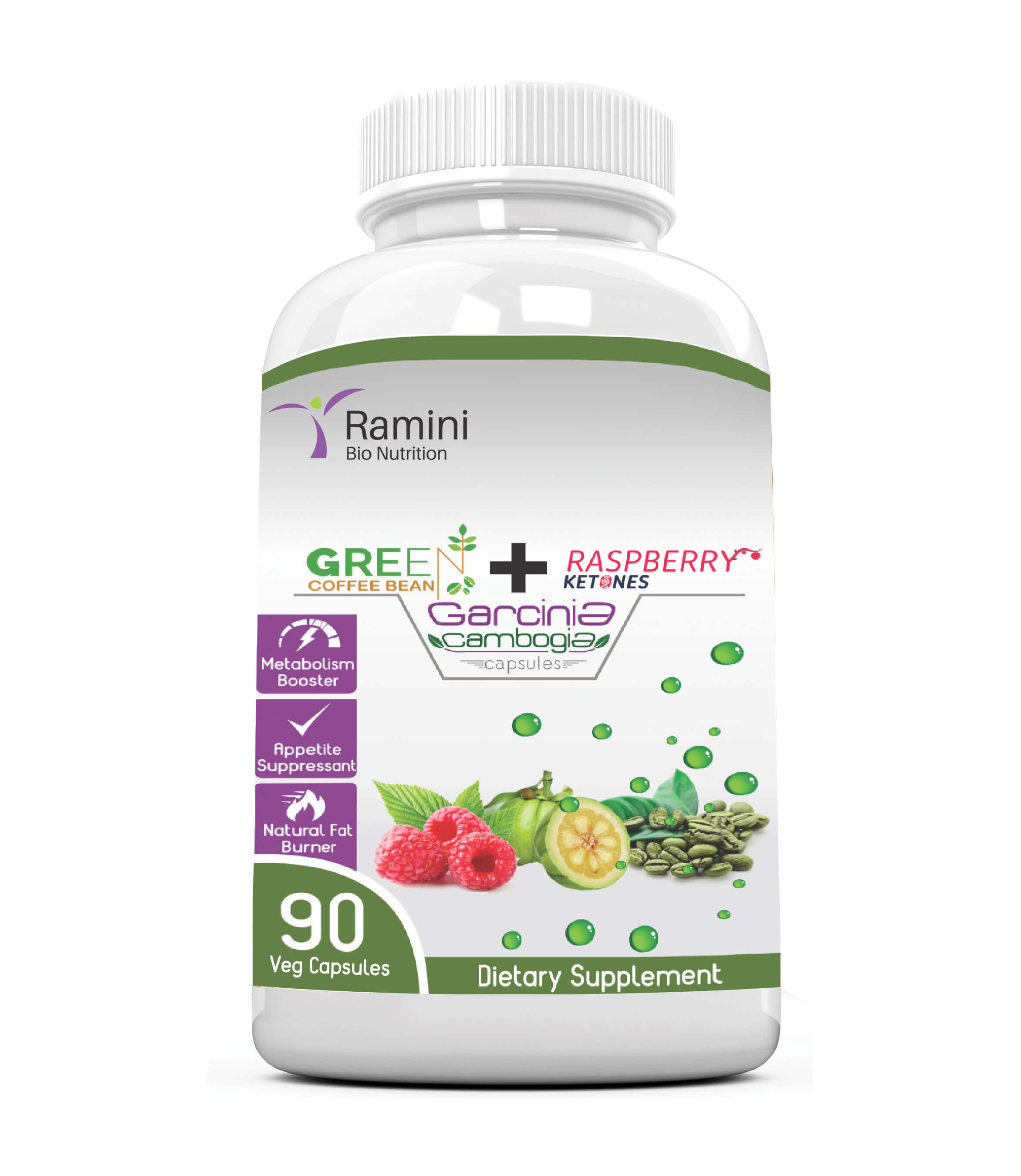 RASPBERRY KETONES WITH GREEN COFFEE BEAN AND GARCINIA CAMBOGIA Capsules