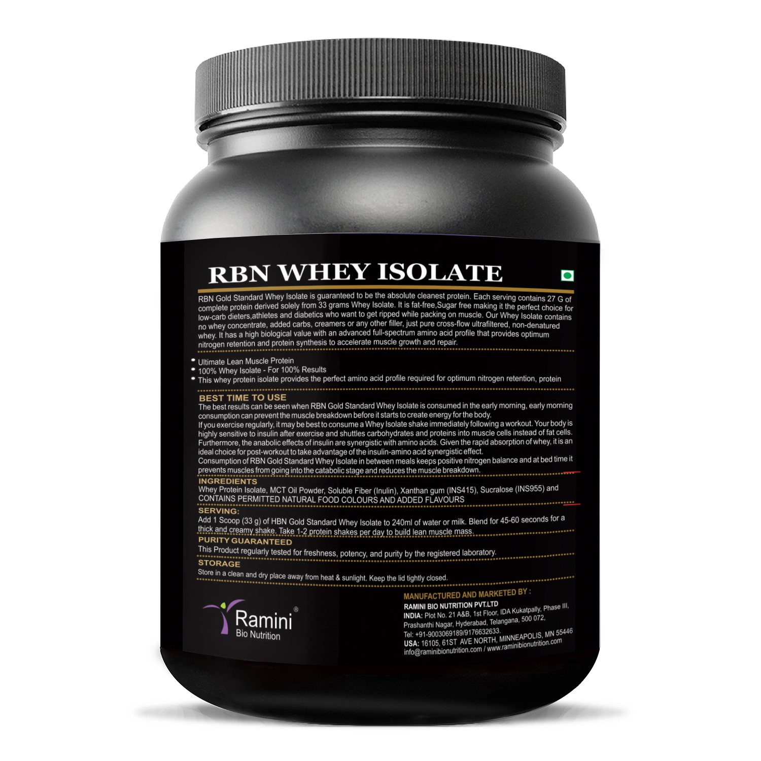 RBN 100% GOLD STANDARD WHEY ISOLATE